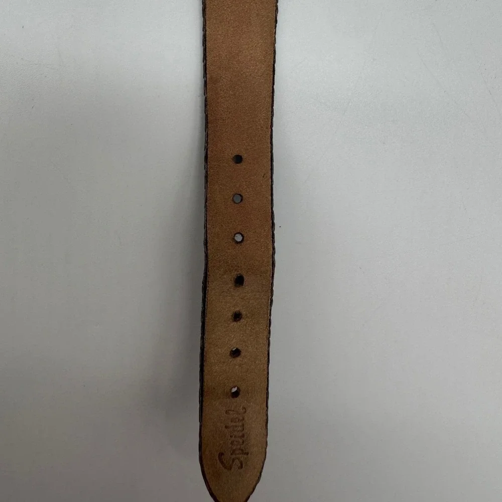 Pulsar Womens Gold Tone Date Watch VX82-0AR0 Brown Leather Strap needs bat